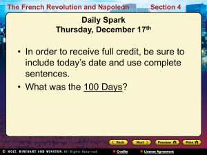 The French Revolution and Napoleon Section 4