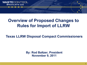 WCS Revised Rule Draft - Texas Low Level Radioactive Waste