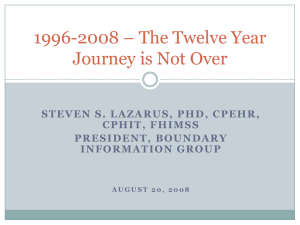 1996-2008 – The Twelve Year Journey is Not Over