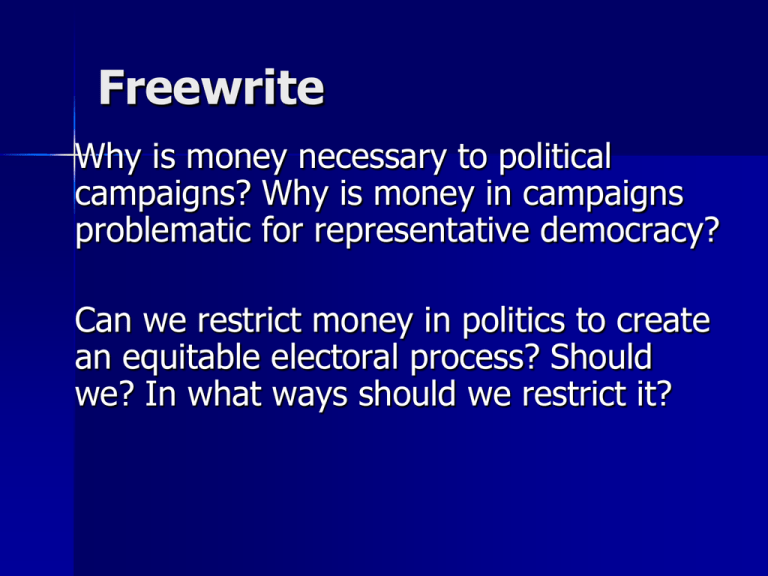 CAMPAIGN FINANCE REFORM