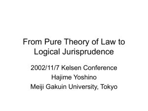 From Pure Theory of Law to Logical Jurisprudence