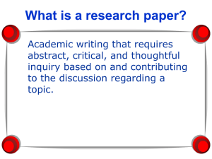 What is a research paper?