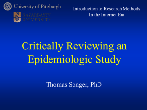 Critically Reviewing an Epidemiologic Study