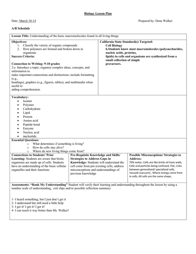  Grade Subject Matter Lesson Plan
