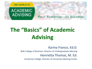 Advising at UNC Charlotte