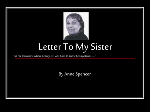 Letter To My Sister