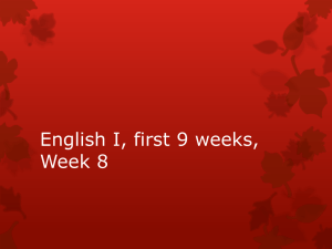 English I, first 9 weeks, Week 8