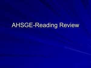 AHSGE-Reading Review