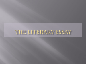The Literary Essay