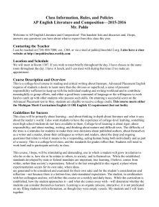 Literature and Composition Syllabus - Mr. Pahle's Classroom