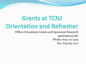 Grants Orientation and Refresher - Academic Grants and Sponsored