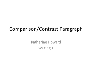 Comparison/Contrast Paragraph