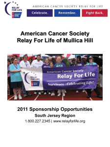 American Cancer Society Relay For Life of Delran