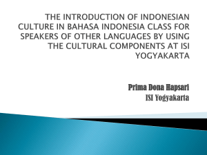 the introduction of indonesian culture in bahasa indonesia class for