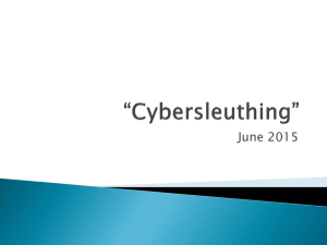 Week 11 Cybersleuthing