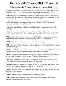 A Timeline of the Women's Rights Movement 1848