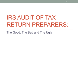 The IRS Audit of Tax Return Preparer:
