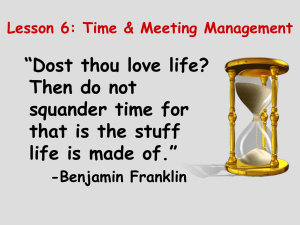Lesson 5:Time & Meeting Management