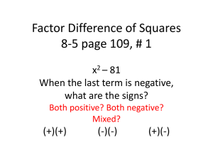 Factor Trinomials 8-4 page 107, example 1