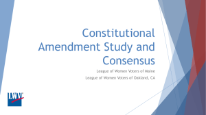 Constitutional Amendment Study and Consensus