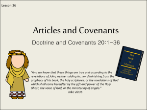 Lesson 26 D and C 20 1-36 Articles and Covenants Power Pt