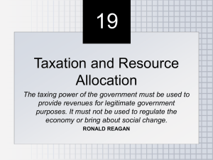 Chapter 21 TAXATION AND RESOURCE ALLOCATION