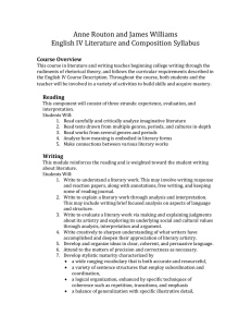 English IV Literature and Composition Syllabus