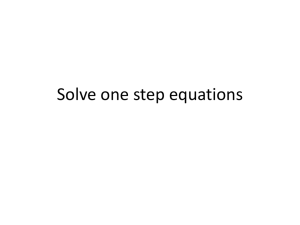 Solve one step equations