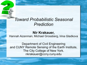 Toward probabilistic seasonal prediction Nir Krakauer1