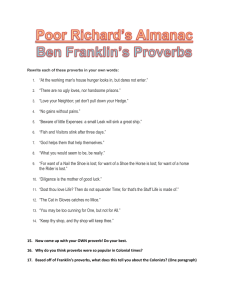 Poor Richard's Almanac Ben Franklin's Proverbs