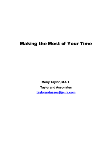 Making the Most of Your Time (handout)
