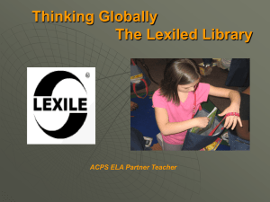 Thinking Globally - Elementary School Literacy Model