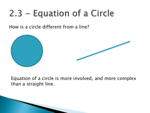 2.3 - Equation of a Circle