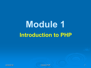 Introduction to PHP