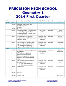 PRECISION HIGH SCHOOL Geometry 1 2014 First