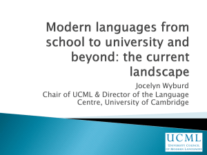 Modern languages from school to university and beyond: the current