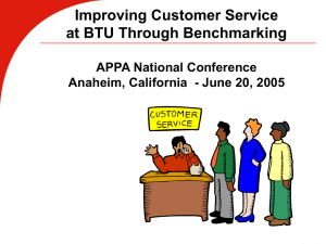 Improving Customer Service at BTU Through Bench Marking