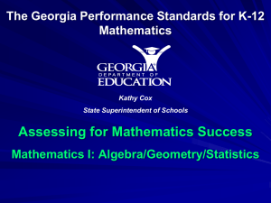 Mathematics I: Algebra/Geometry/Statistics