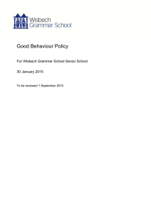 Good Behaviour Policy - Wisbech Grammar School