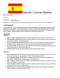 Spanish I course syllabus