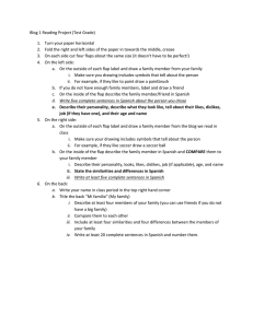 Blog 1 Reading Project (Test Grade) Turn your paper horizontal Fold