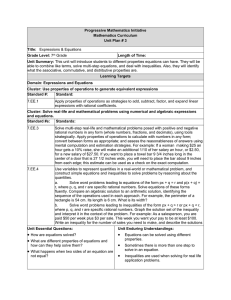 Progressive Mathematics Initiative Mathematics Curriculum Unit