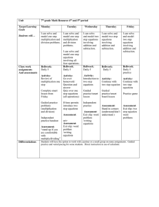 Unit 7th grade Math Resource 4th and 5th period Target/Learning