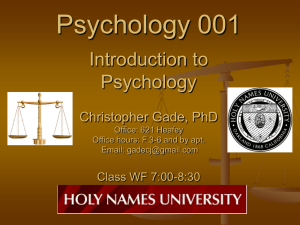 Class 2 - A History of Psychology
