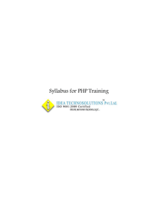 1364628884Syllabus For PHP Training