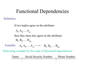 Functional dependencies, normal forms.