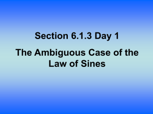 5-6: The Law of Sines