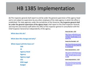 HB 1385 Implementation - Florida Inspectors General