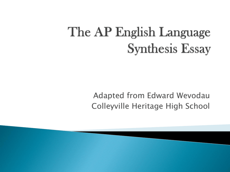 ap language synthesis essay sample