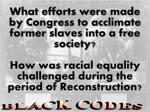 Reconstruction Black Codes-End of